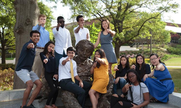 International Ambassadors with the Einstein Statue