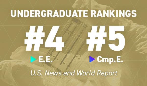 ECE undergraduate programs are ranked number and 5