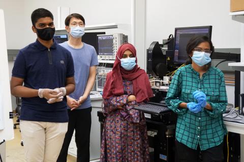 Four ECE Ph.D. students from the Khan Lab Four ECE Ph.D. students from the Khan Lab