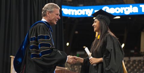 President Peterson at Commencement President Peterson at Commencement